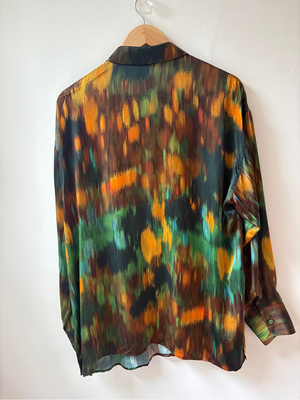Lafayette 148 New York Multicolor Abstract Button-Down Shirt - Picture 10 of 11